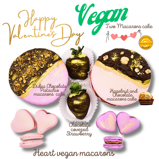 #5 Valentine's Day  - VEGAN  Two Macaron Cakes