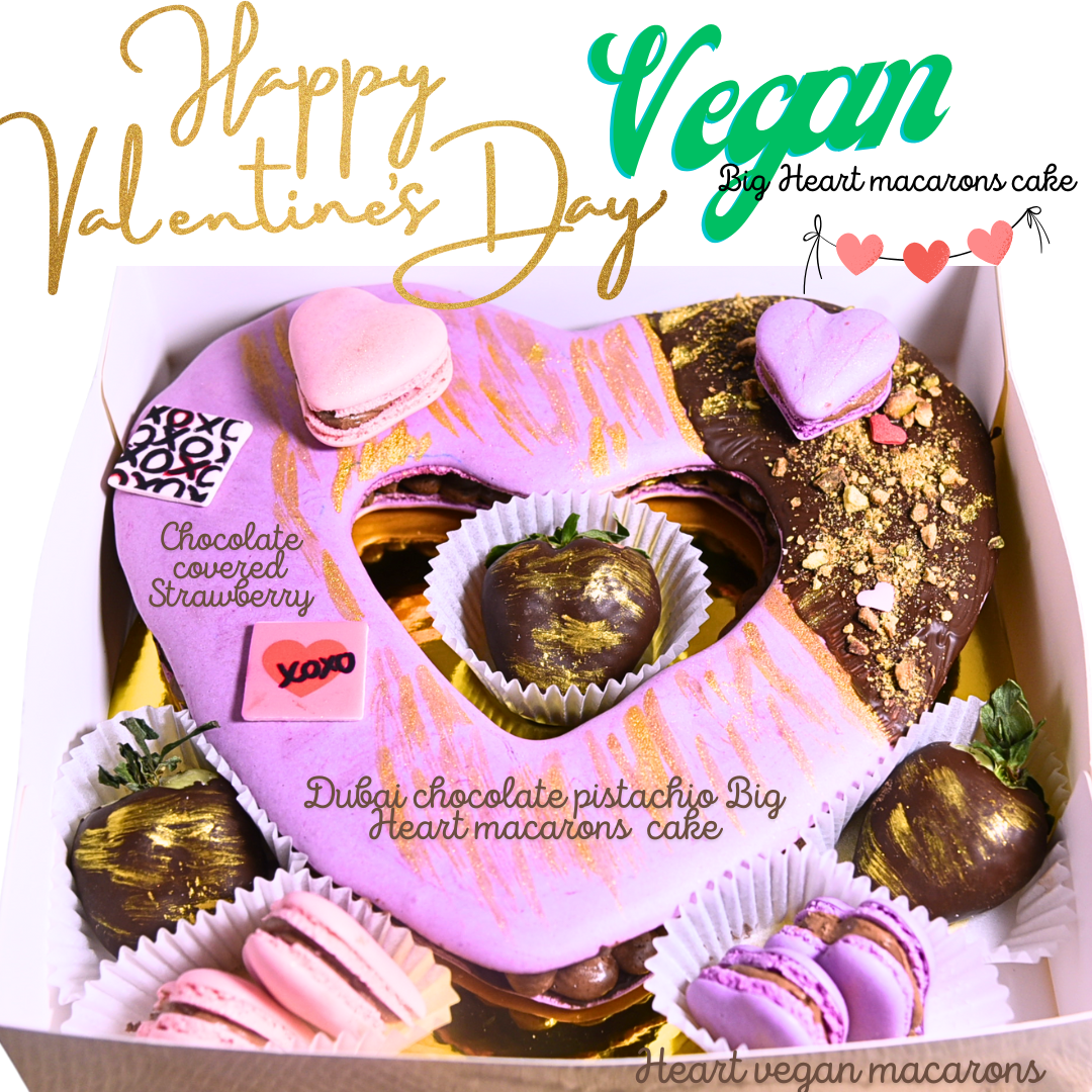 #6 Valentine's Day  - VEGAN BIG  Heart  Macaron Cake