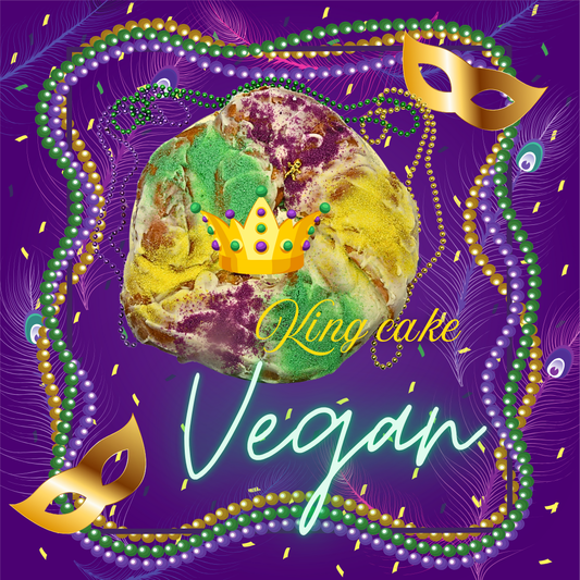 King Cake  100% VEGAN  New Orleans style King Cake