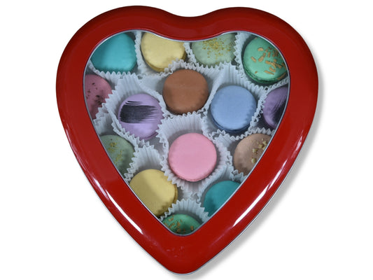 Valentine's Day Macarons BOX , Heart DeLuxe BOX of 15 pcs